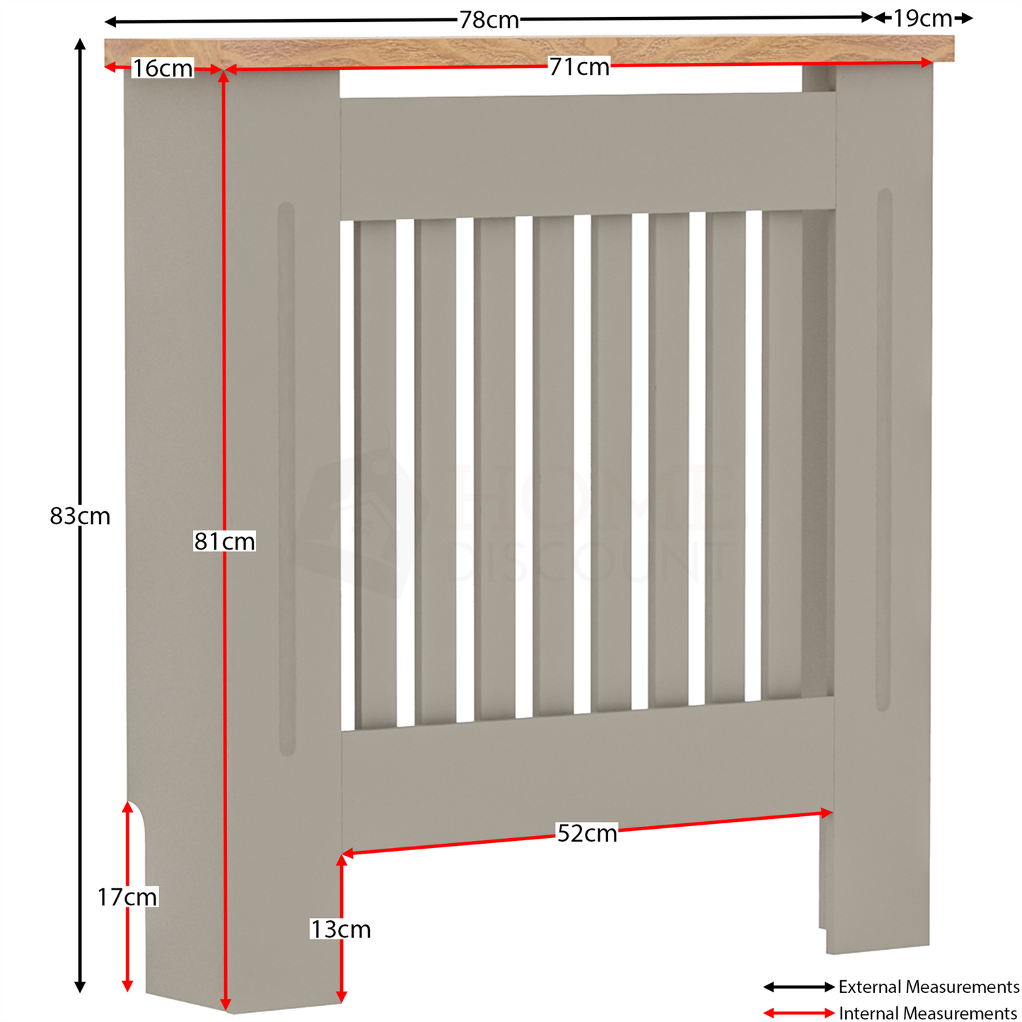 Blisswood Arlington Small Radiator Cover RC006-GREY