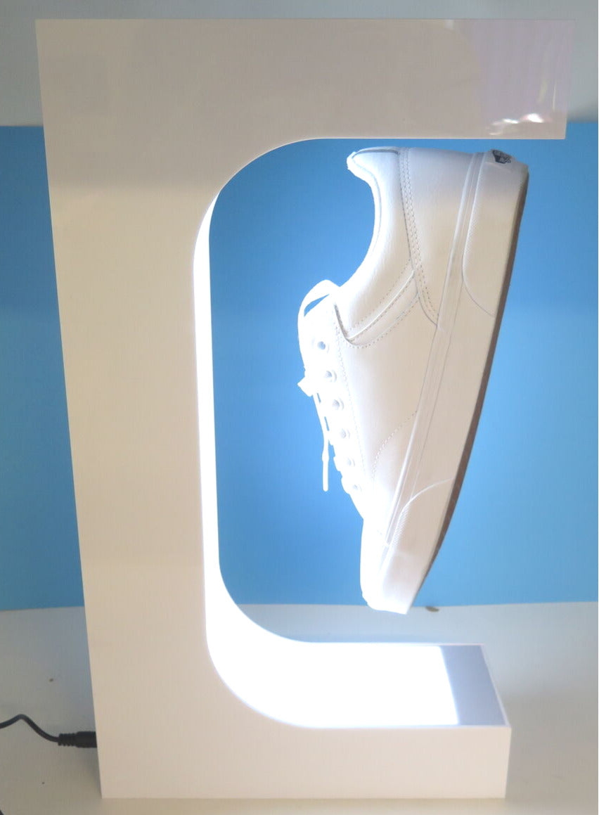 MAGNETIC LEVITATING SHOE DISPLAY-WHITE