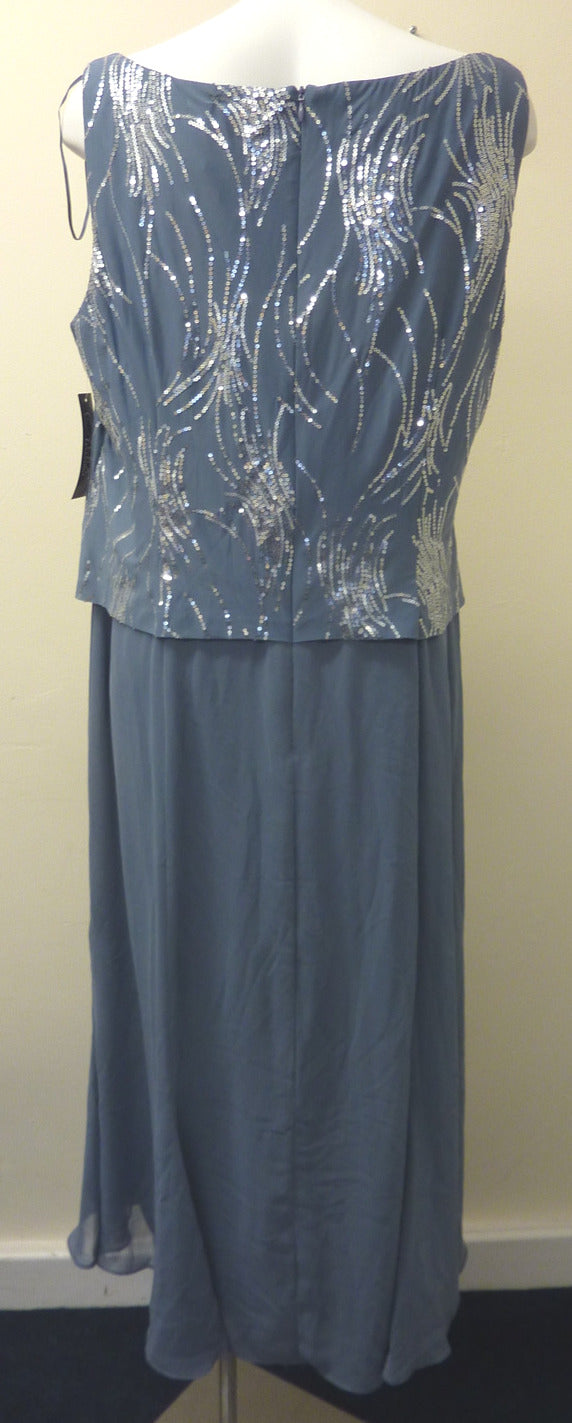 ALEX EVENINGS OCCASION DRESS-STEEL BLUE-UK18