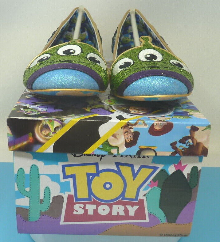 IRREGULAR CHOICE TOY STORY "THEY COME IN PEACE" ALIEN FLAT SHOE-EU37/UK4
