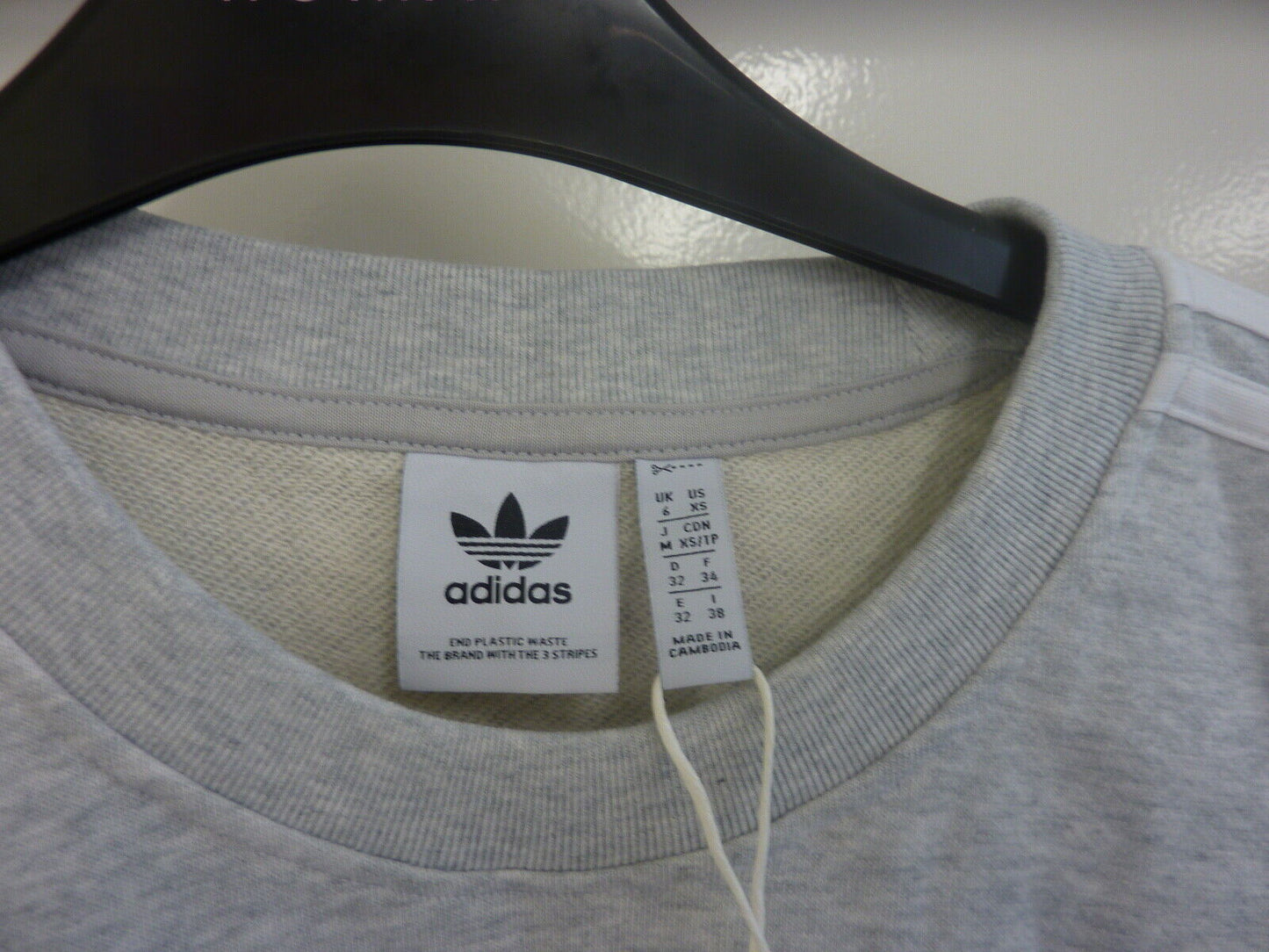 ADIDAS ORIGINALS RESORT GREY SWEATSHIRT SIZE UK6