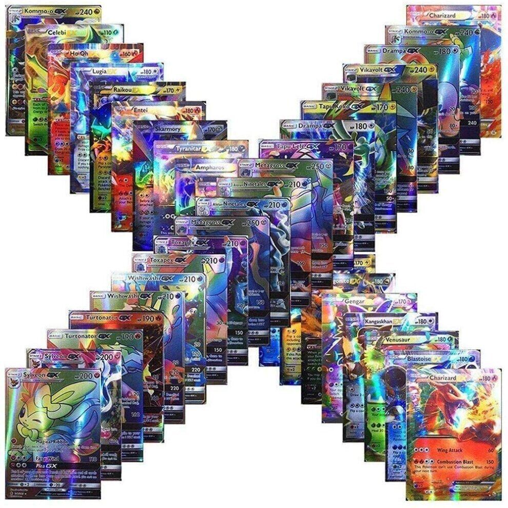 (60PCS GX Cards) Pokemon Cards Vmax TCG GX EX Cards Christmas Gifts