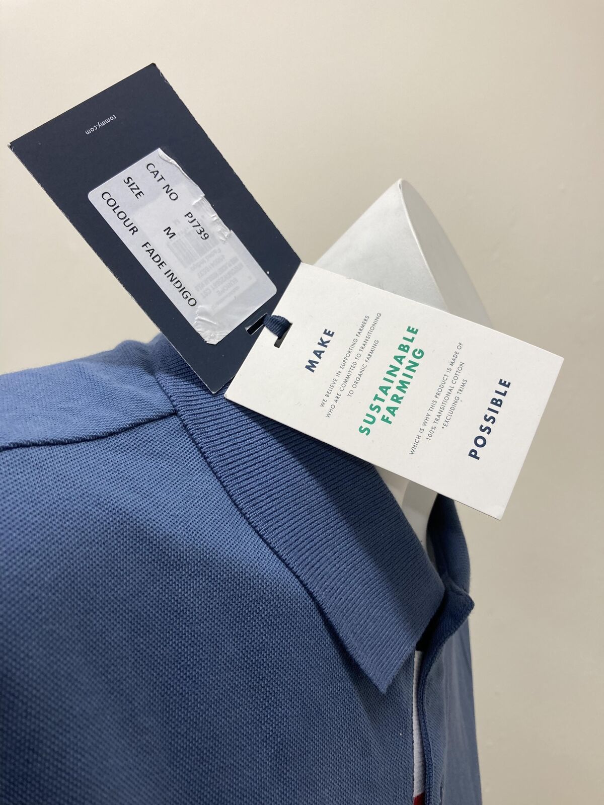 Tommy Hilfiger Logo Polo T Shirt Blue Medium