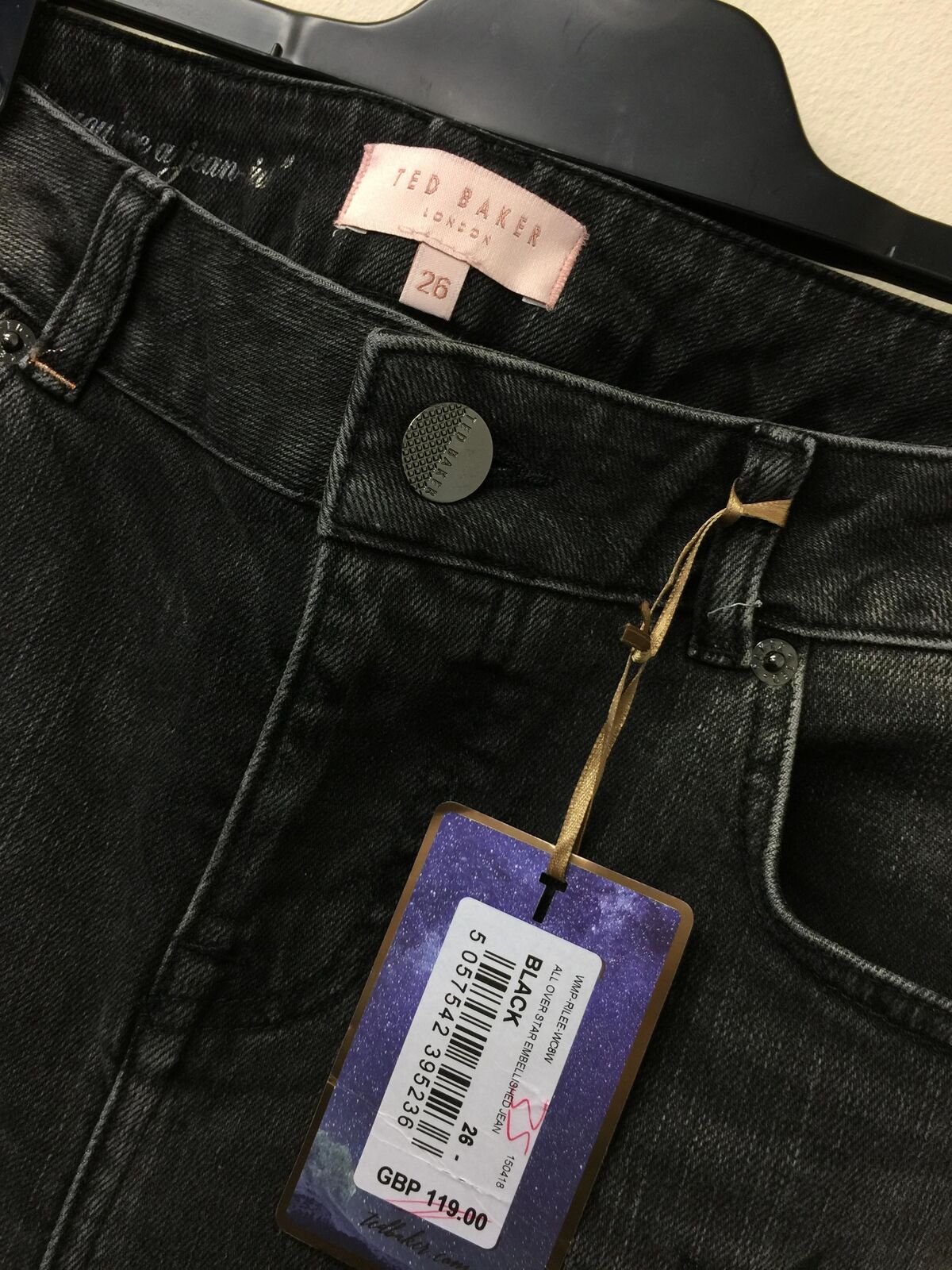 Ted Baker All over star embellished jean in black