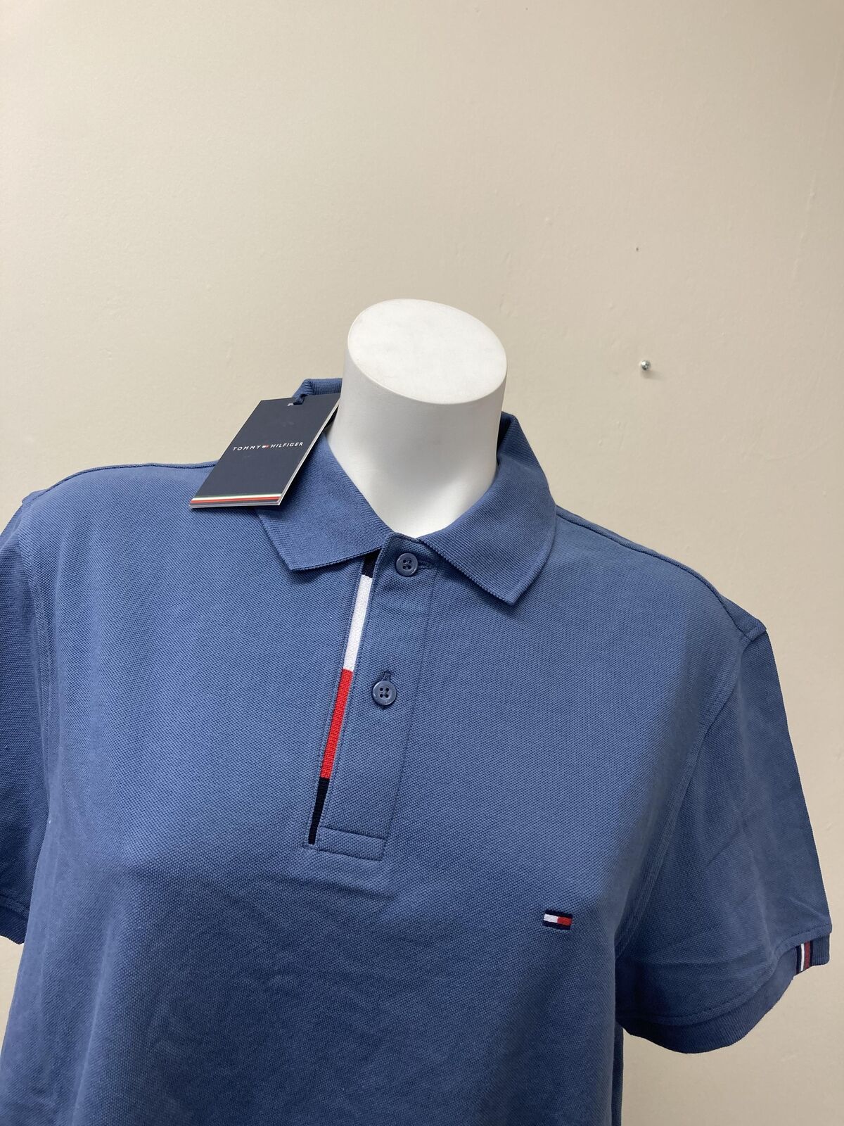 Tommy Hilfiger Logo Polo T Shirt Blue Medium