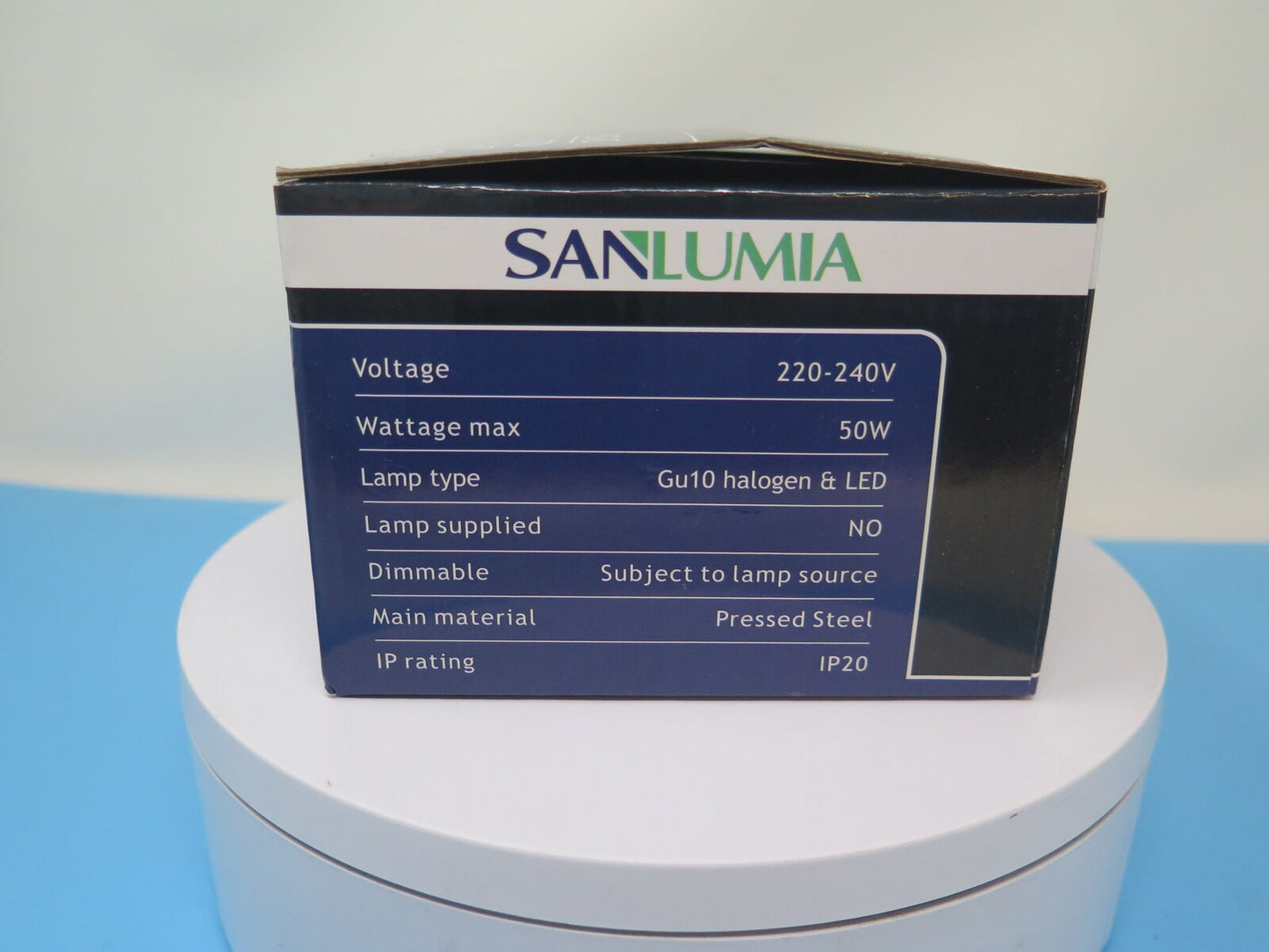 2 X SANLUMIA LED FIRE RATED DOWNLIGHT FITTING-SATIN NICKEL