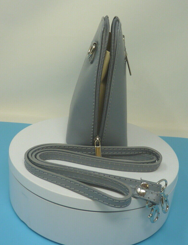 VERA PELLE SMALL HANDBAG-GREY