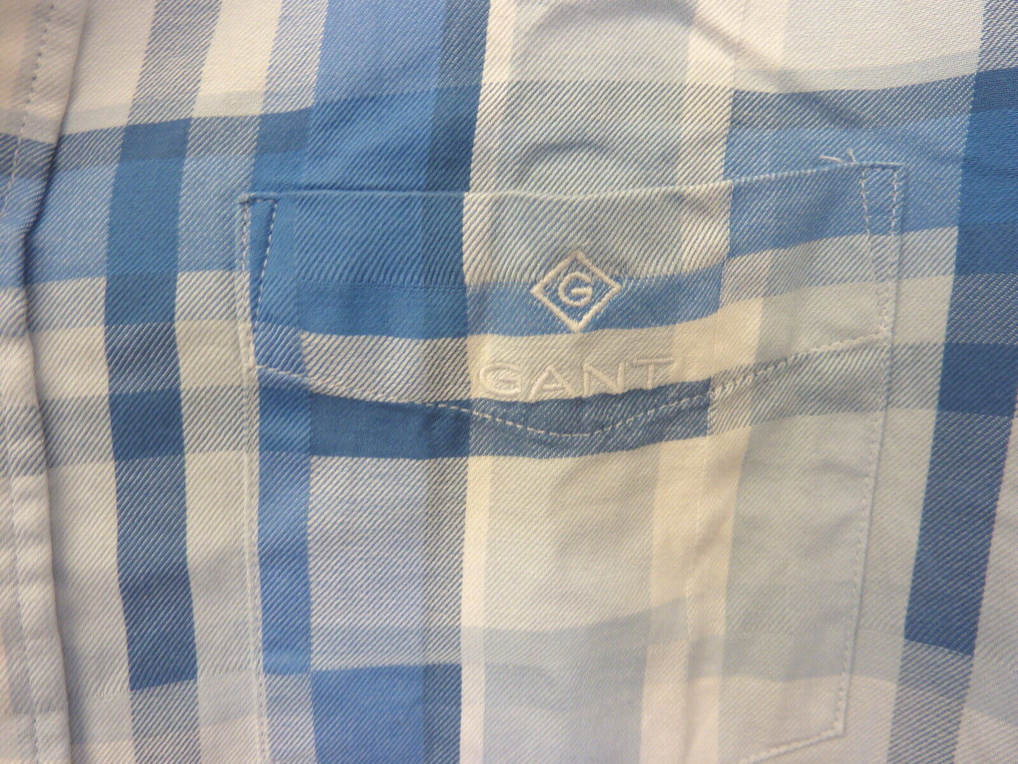 GANT CHECKED SHIRT-SIZE M 39/40-15 3/4-BLUE