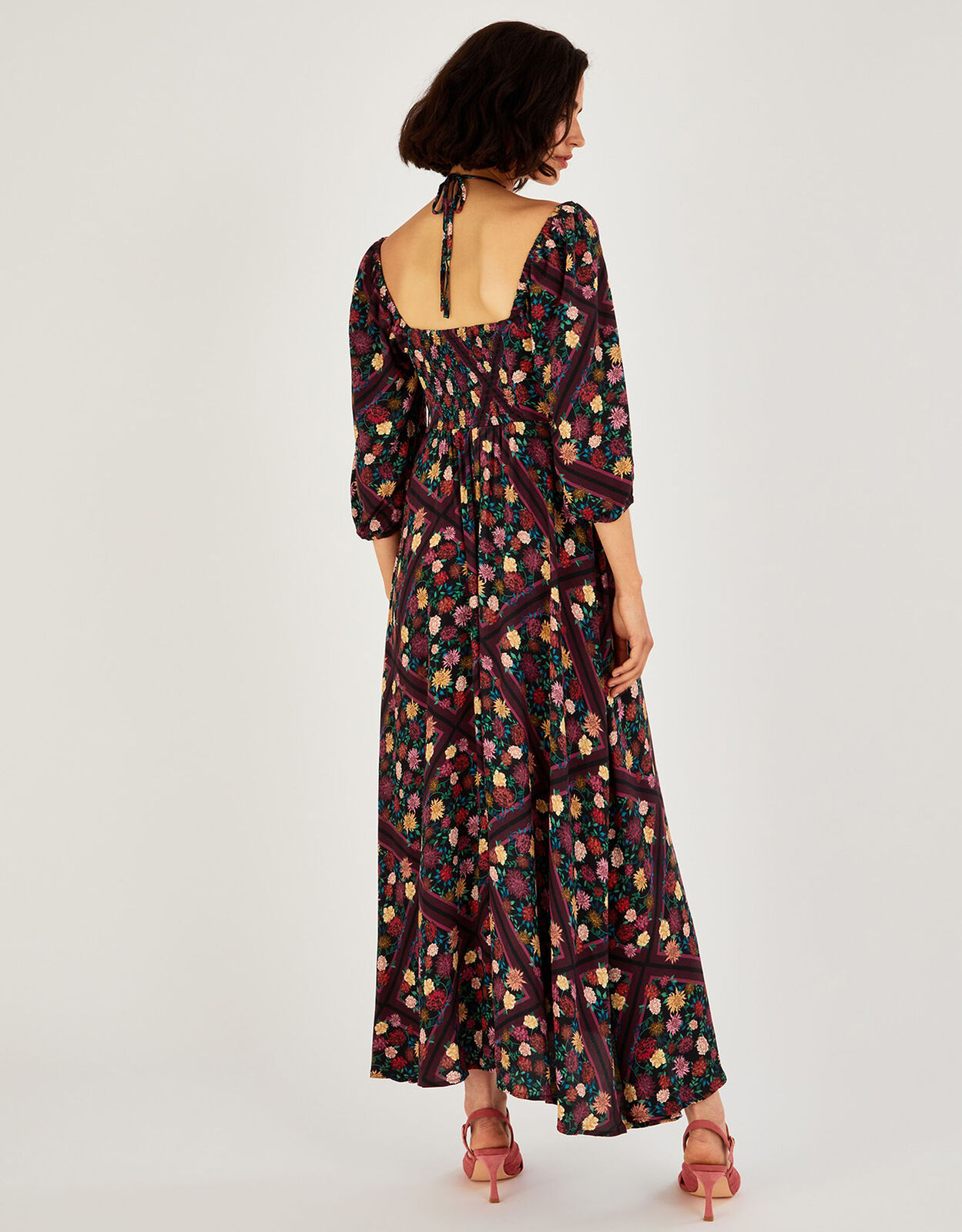 MONSOON Sanvi print midi dress in sustainable viscose blue UK20