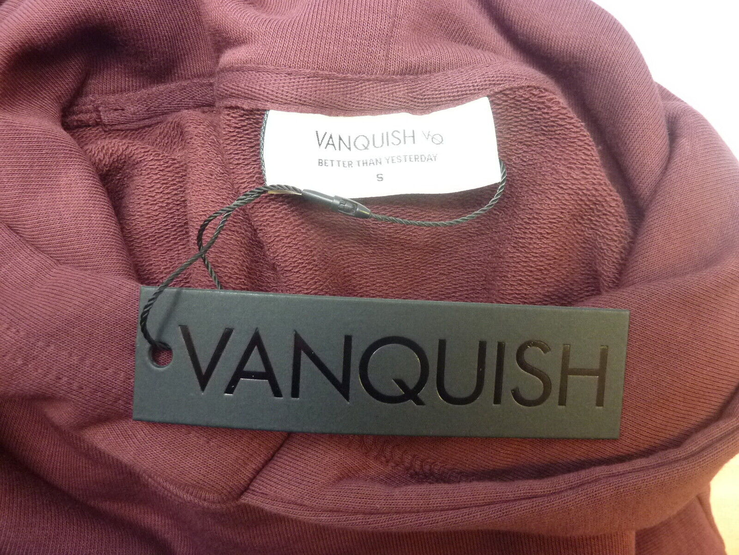 VANQUISH DARK BURGUNDY OVERSIZED PULLOVER HOODY-SMALL