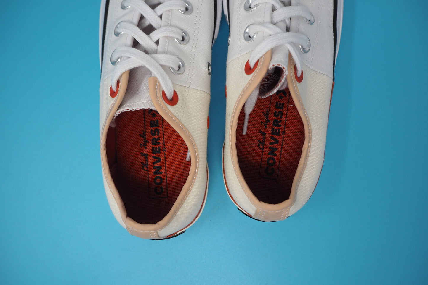 Converse All Star Chuck Taylor size uk4 half and half white/beige
