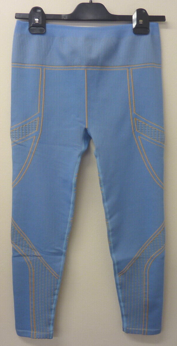 FABLETICS SEAMLESS HIGH-WAISTED COMPRESSIVE LEGGINGS-I LOVE BLUE/GOLDEN RAY-L