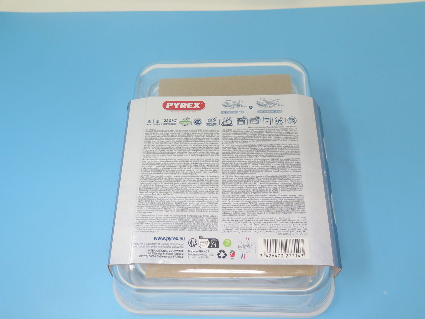 PYREX COOK & FREEZE 2 PIECE RECTANGULAR STORAGE SET-1.5LT/2.6L