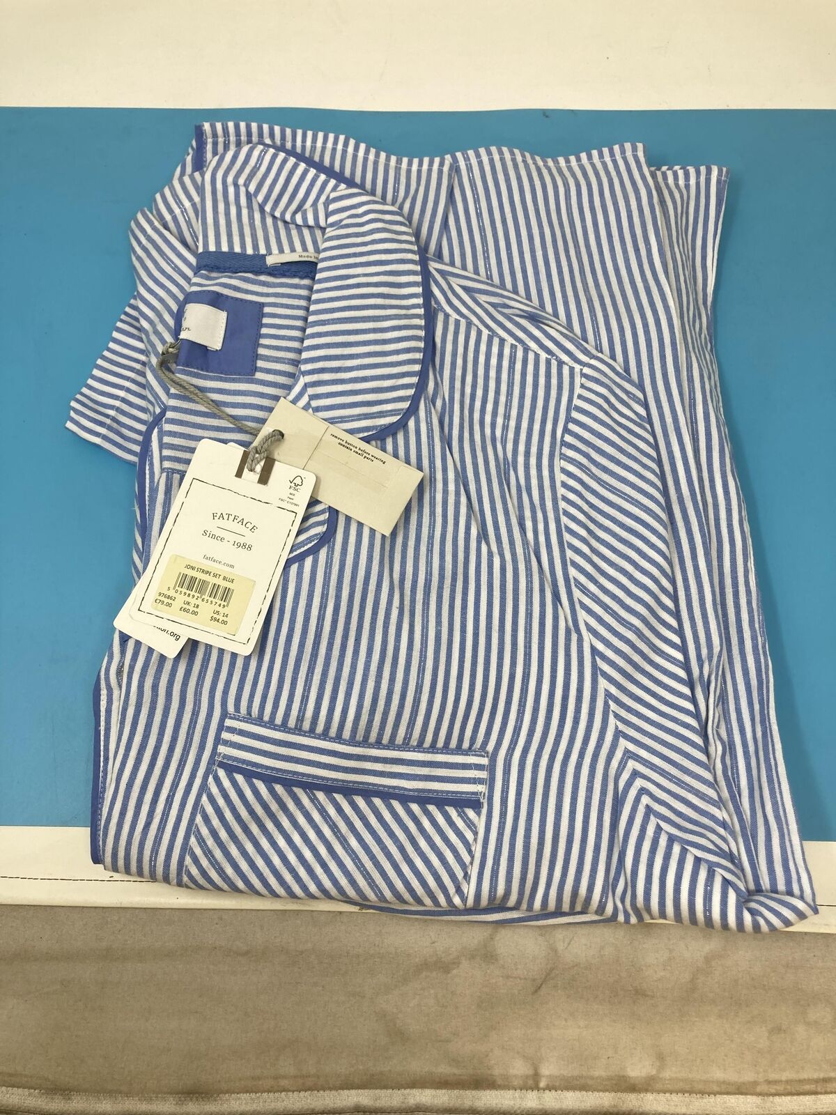 Fatface Joni Stripe Pyjama Set UK18