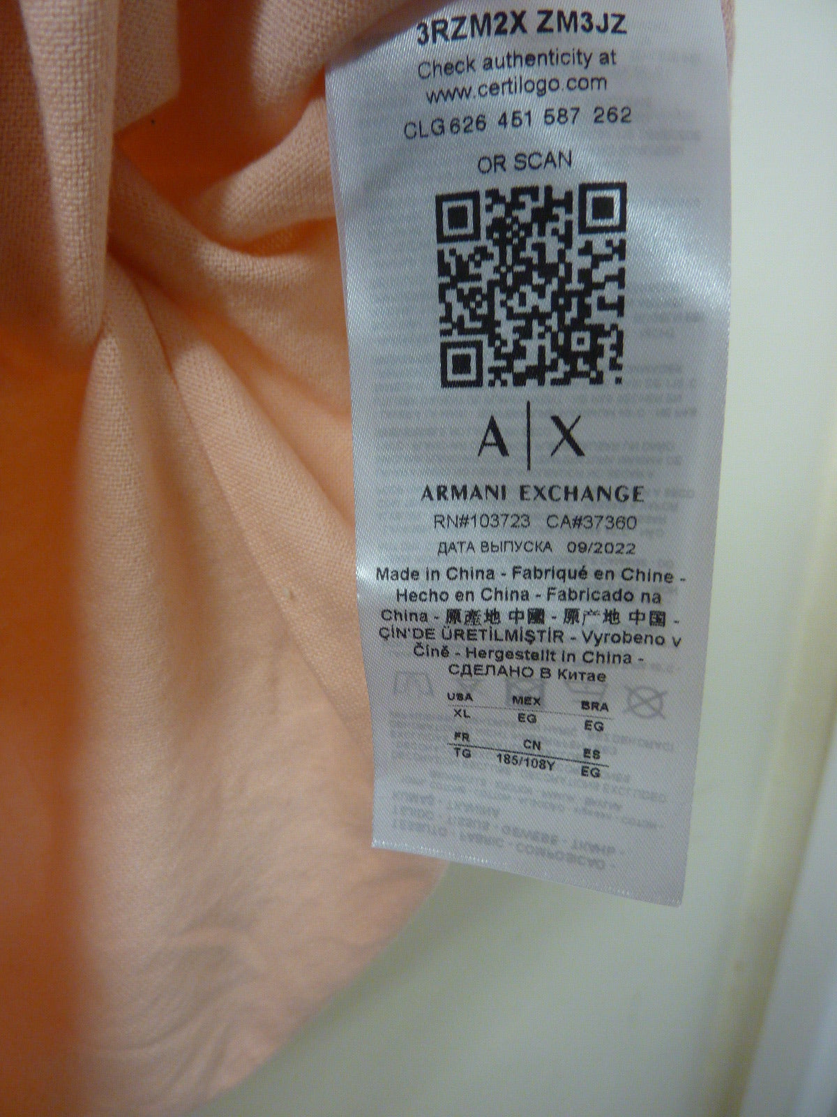 armani exchange short sleeve pullover-dusty pink-xl