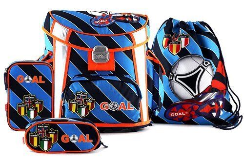 Goal School briefcase set Goal blue stripes