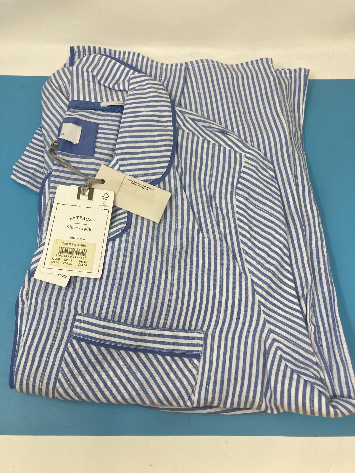 Fatface Joni Stripe Pyjama Set UK18