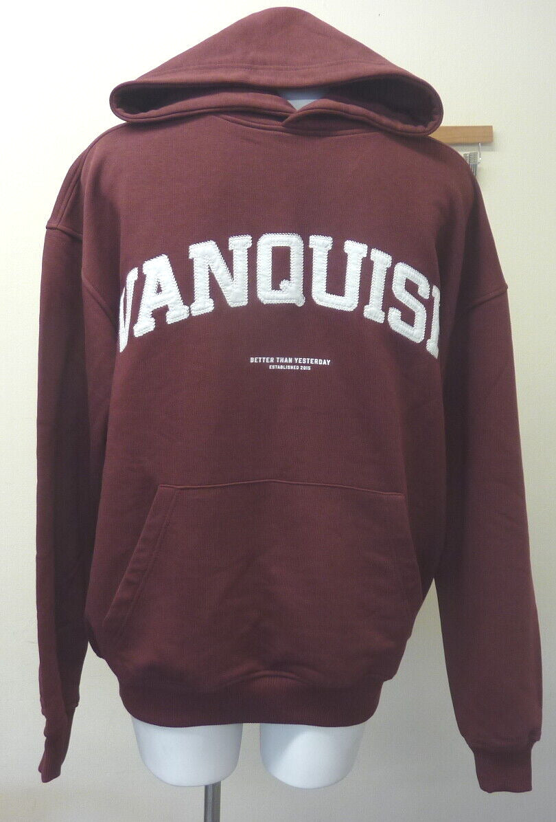 VANQUISH DARK BURGUNDY OVERSIZED PULLOVER HOODY-SMALL