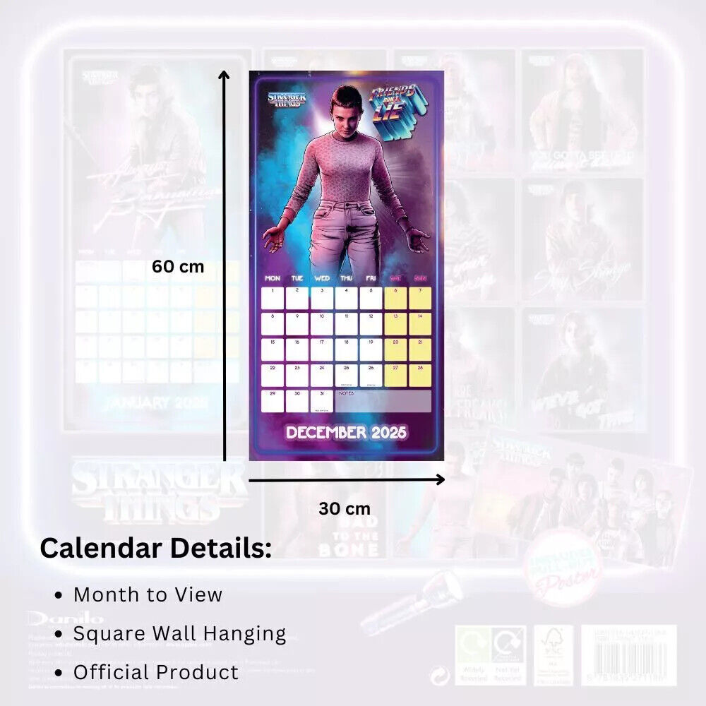 2025 Calendar Stranger Things