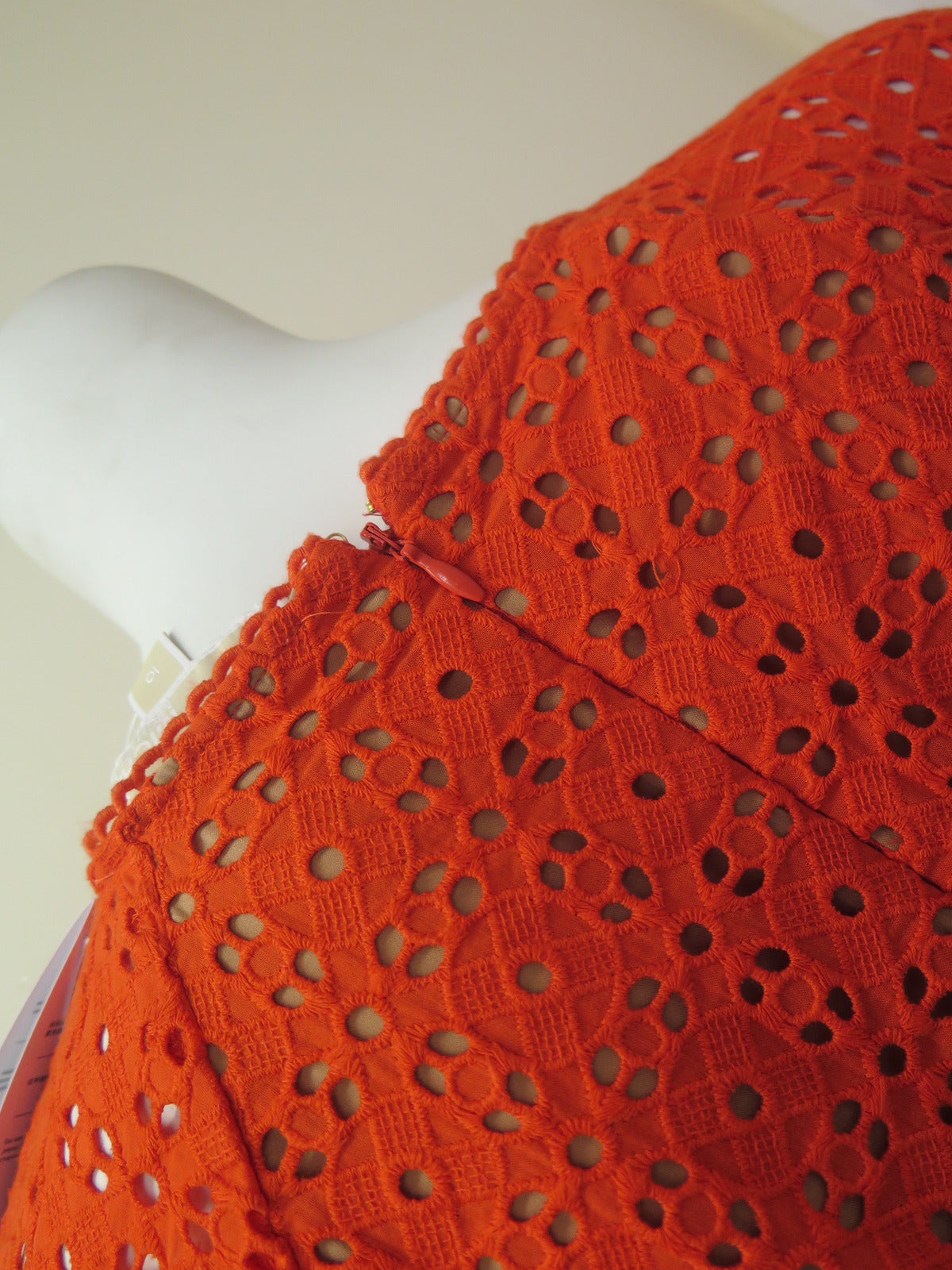 MICHAEL KORS -FLORAL EYELET CUT-OUT DRESS-ORANGE