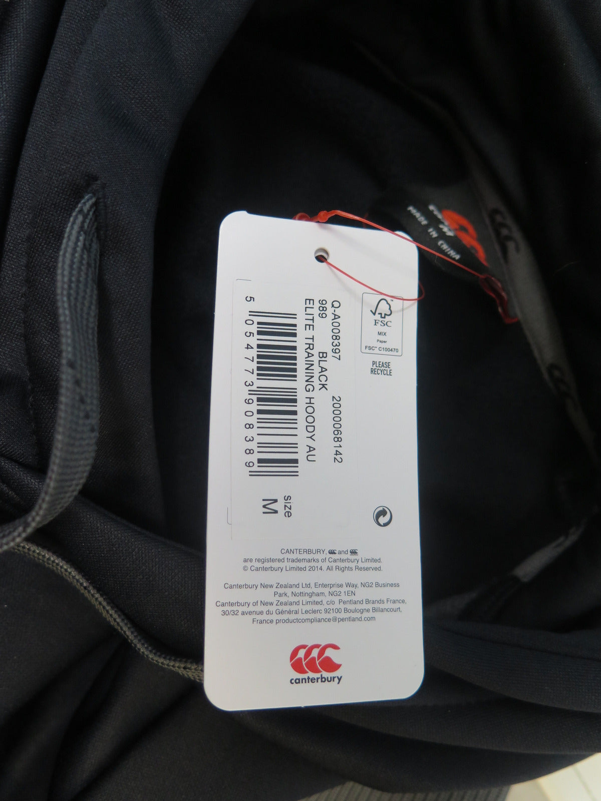 CANTERBURY MENS ELITE TRAINING HOODIE-BLACK