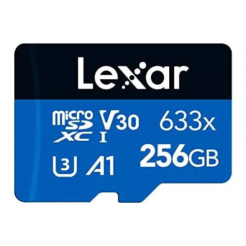 Lexar 633x 256GB Micro SD Card, microSDXC UHS-I Card + SD Adapter, microSD