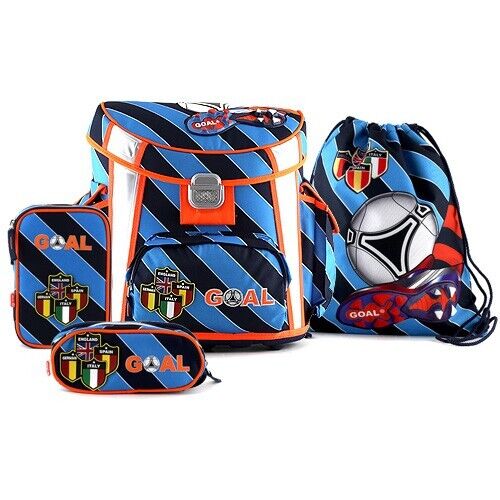 Goal School briefcase set Goal blue stripes