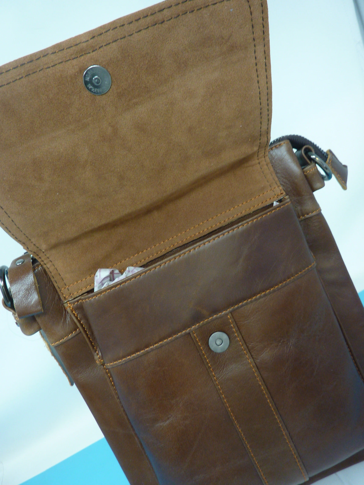 LAOSHIZI BROWN LEATHER BAG
