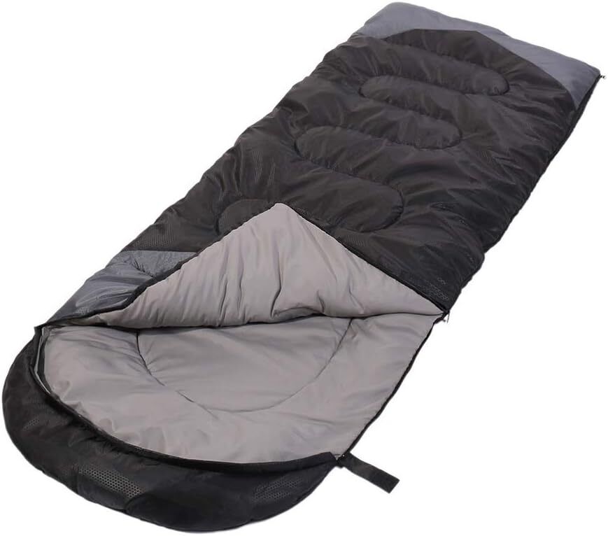 SWTMERRY SLEEPING BAG-BLACK/GREY-SINGLE 190+30X75CM