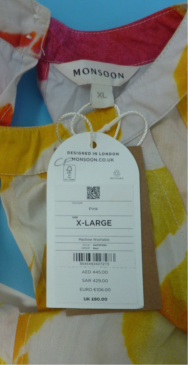 MONSOON JUMPSUIT-XLARGE-PINK/YELLOW/WHITE