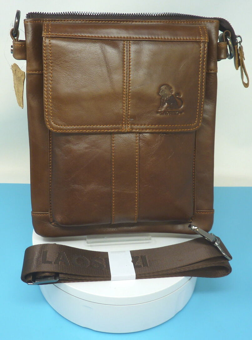 LAOSHIZI BROWN LEATHER BAG