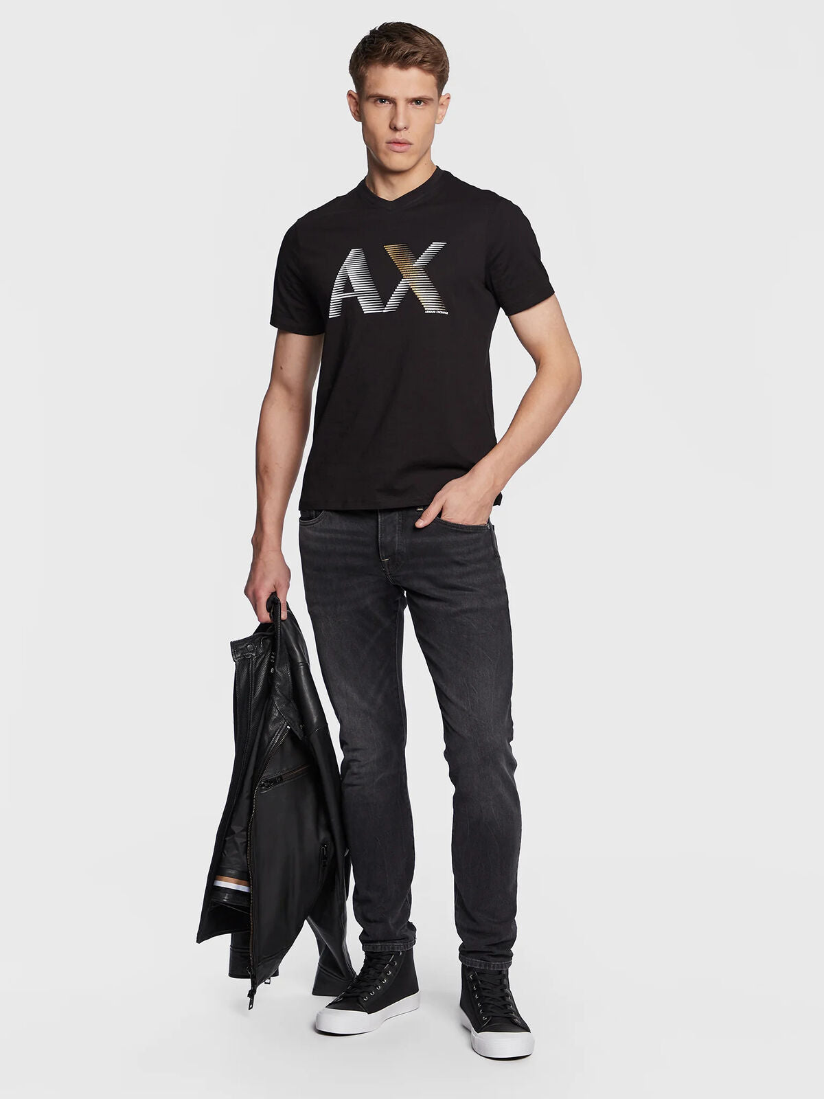 Armani Exchange T-Shirt 3RZTHB ZJBYZ 1200 Czarny Regular Fit XS