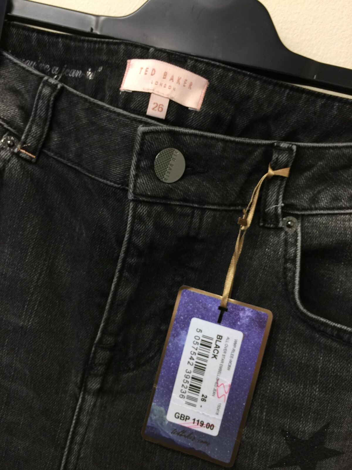 Ted Baker All over star embellished jean in black