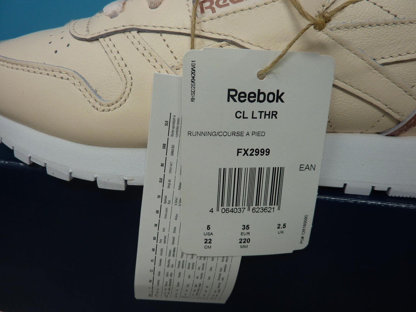 WOMENS REEBOK CLASSICS-LIGHT PINK BLUSH-UK2.5/EU35