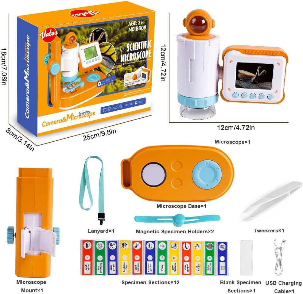VATOS Microscope for Kids,1000x Microscope Camera Kits