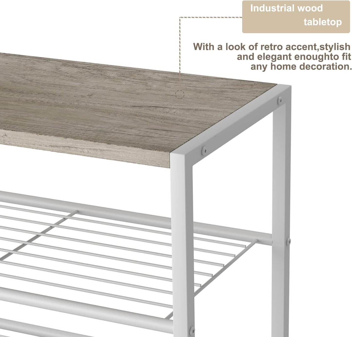 HOMEFORT METAL 5 TIER SHOE RACK-WHITE