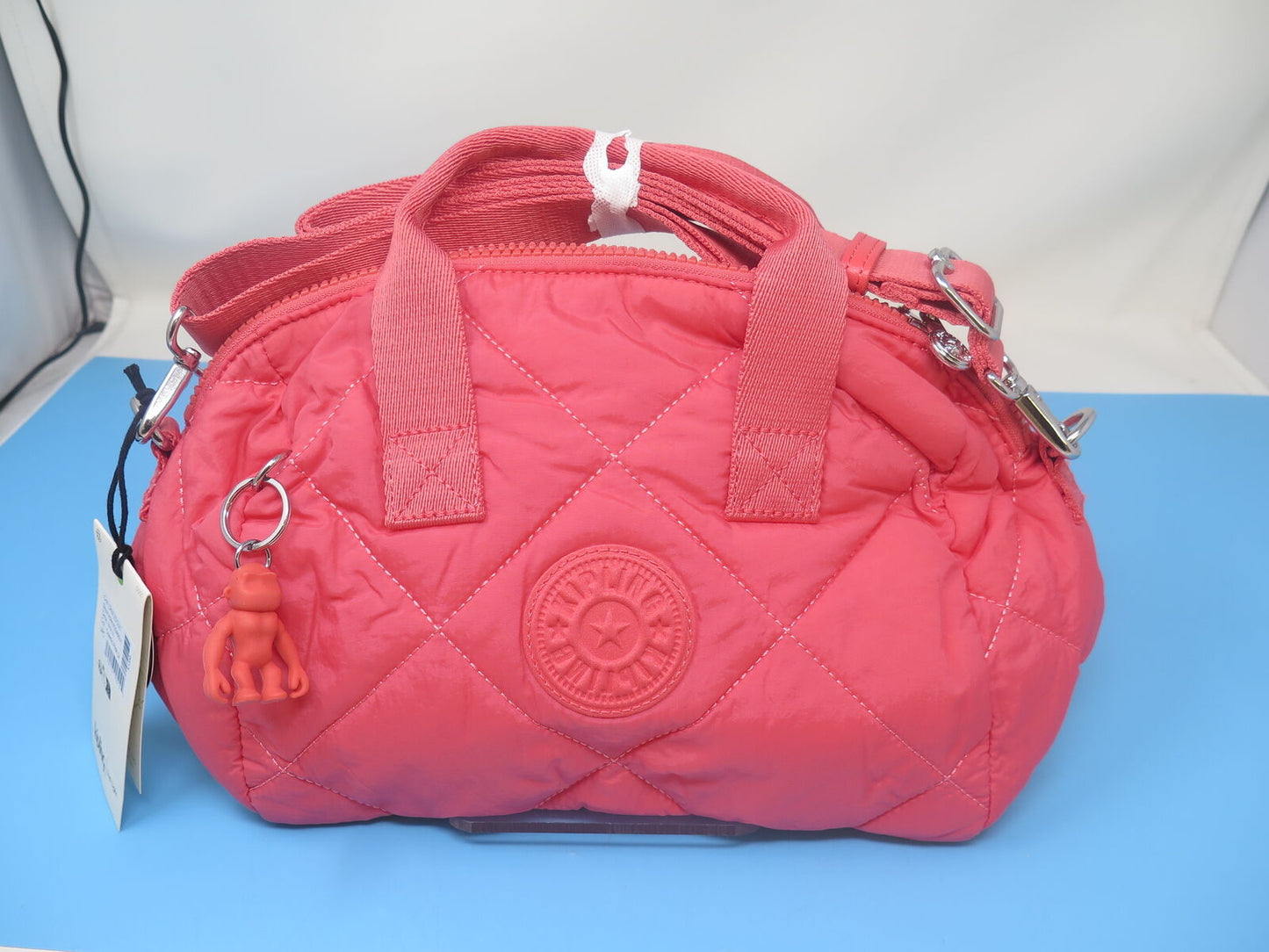 KIPLING BINA M CRINKLED QUILT COSMIC PINK BAG
