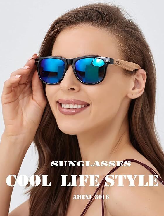 AMEXI Round Wood Sunglasses for Men&women