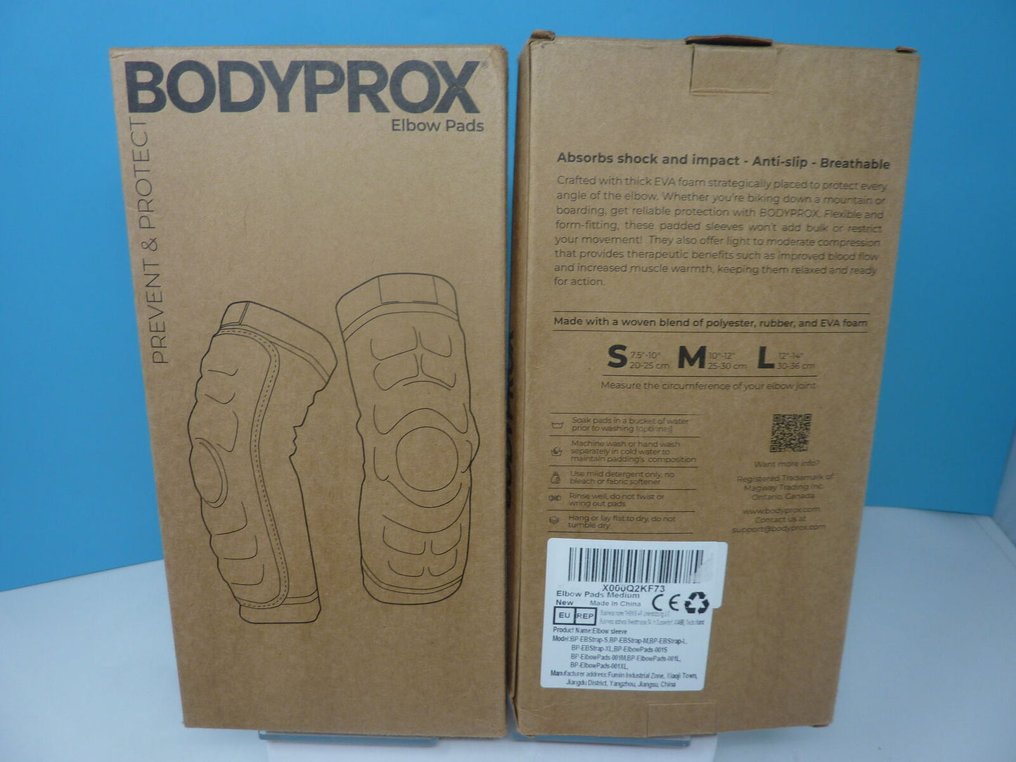 2 PAIRS Bodyprox Elbow Protection Pads 1 Pair Elbow Guard Sleeve M