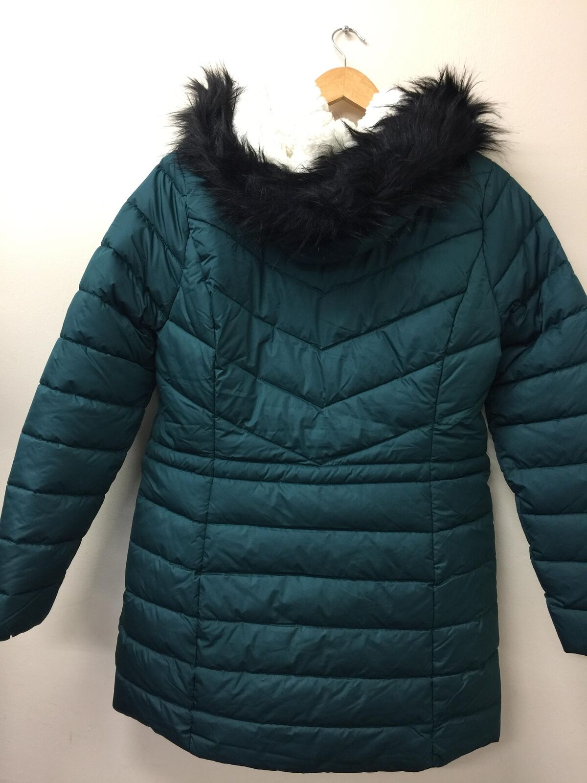 Hollister Emerald Green Puffer coat Fleece lined Large