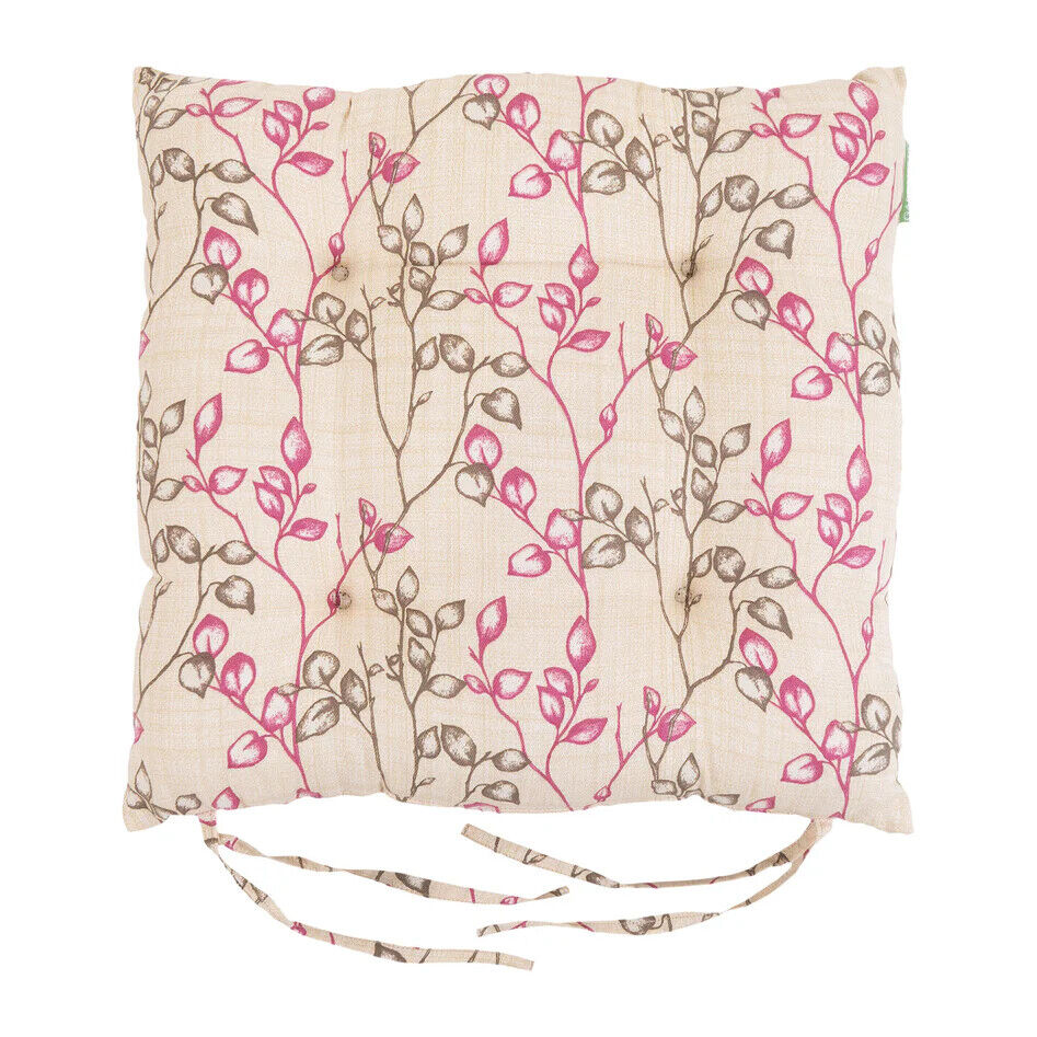 4 X GARDENISTA WATER RESISTANT PRINTED SEAT PADS WITH TIES-PROVENCE VINE