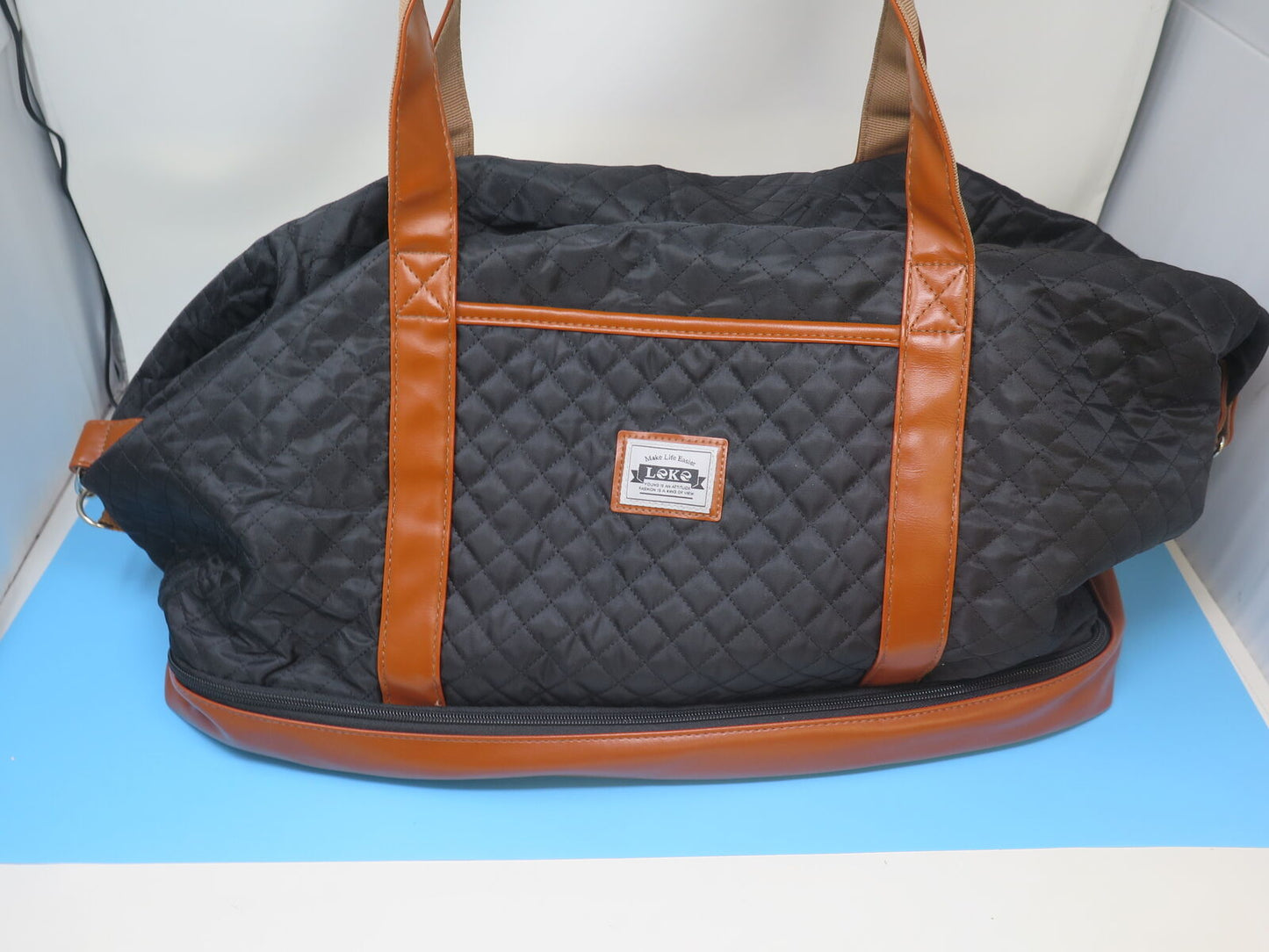 LEKE TRAVEL BAG-BLACK/BROWN