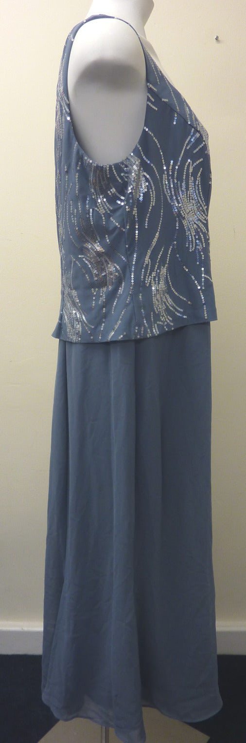 ALEX EVENINGS OCCASION DRESS-STEEL BLUE-UK18