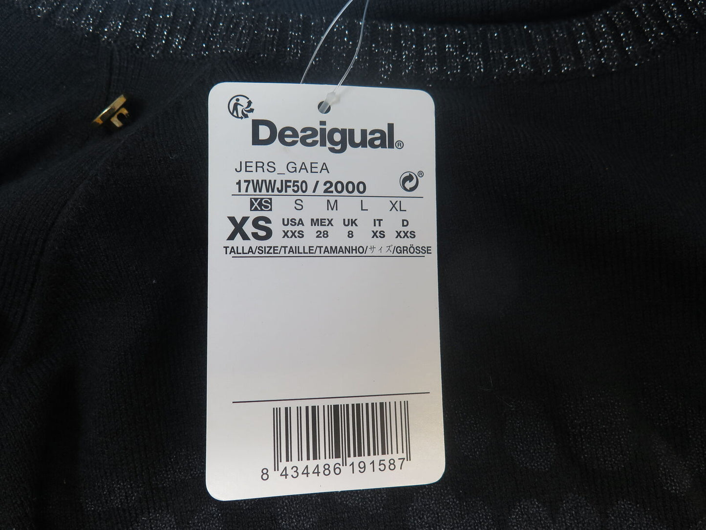 Desigual Black Mixed Animal Print Gaea Jumper UK8