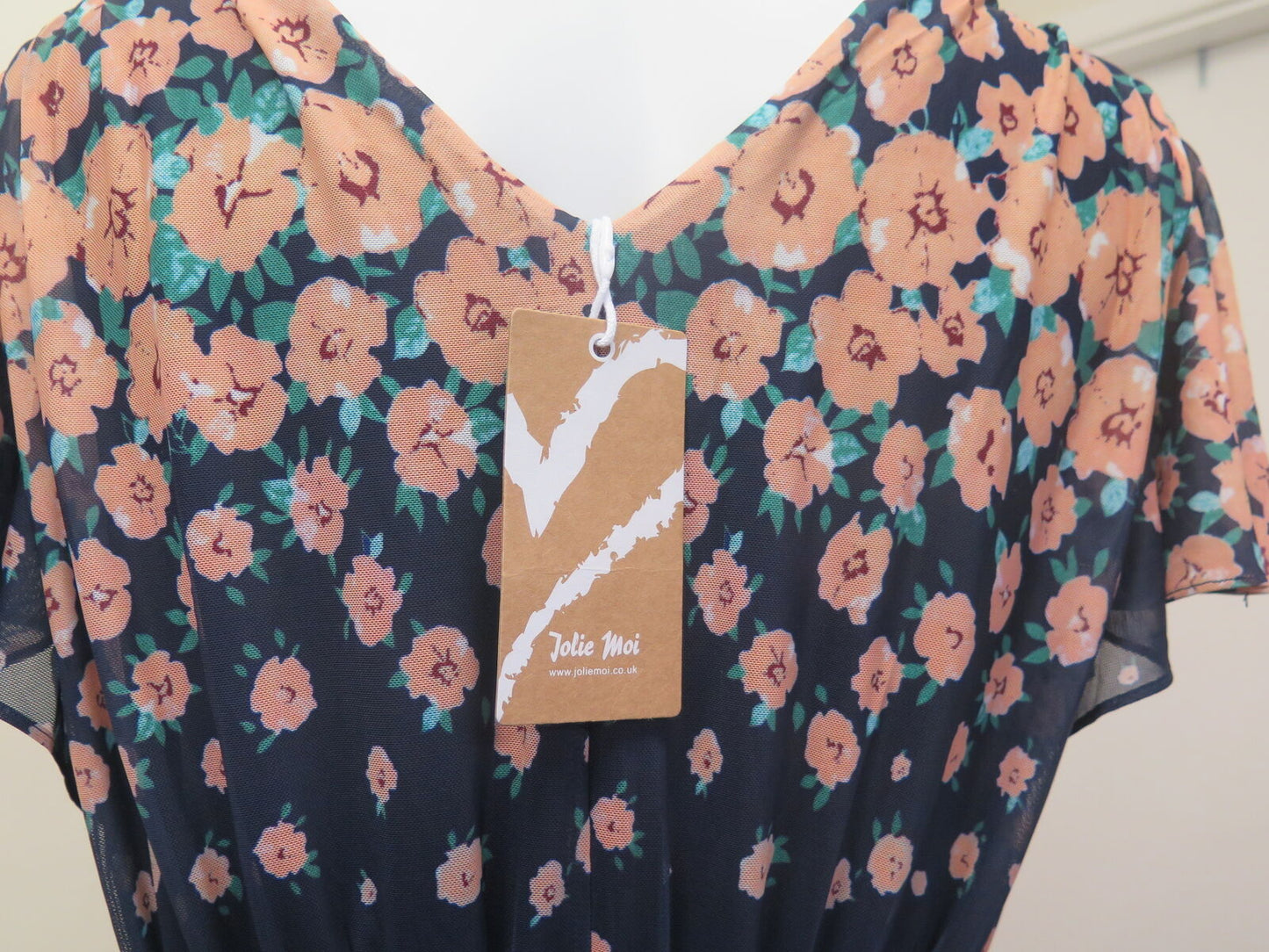 JOLIE MOI MABLY MIRROR PRINT MAXI MESH DRESS-UK 16