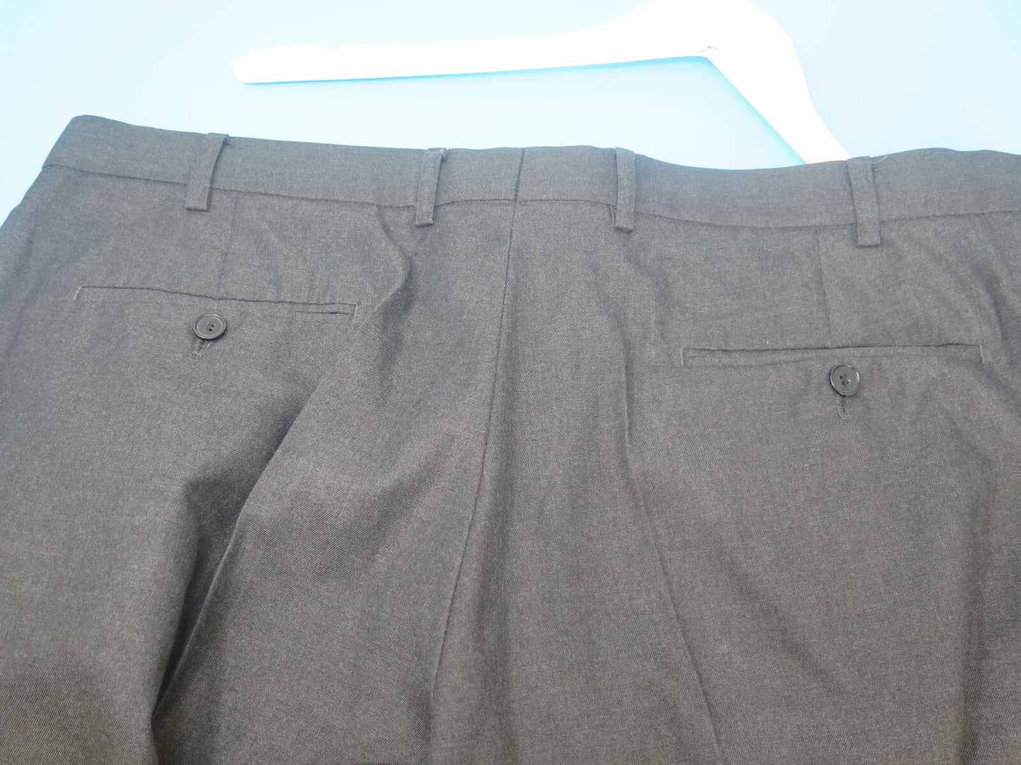 MOSS ESQ REGULAR FIT CHARCOAL STRETCH SUIT-JACKET 46"REGULAR-TROUSERS 38"W LONG