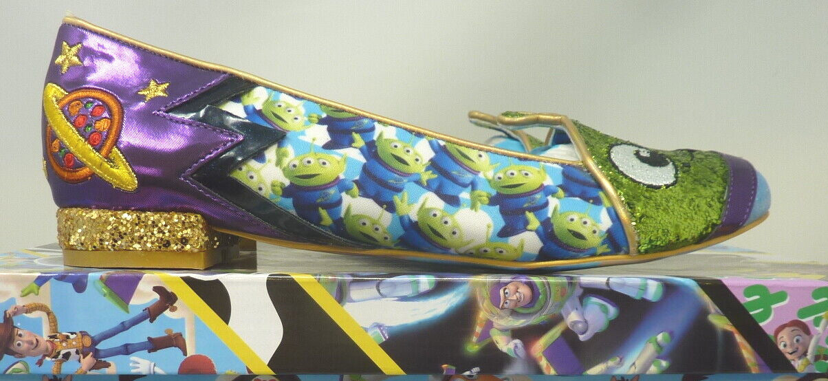 IRREGULAR CHOICE TOY STORY "THEY COME IN PEACE" ALIEN FLAT SHOE-EU37/UK4