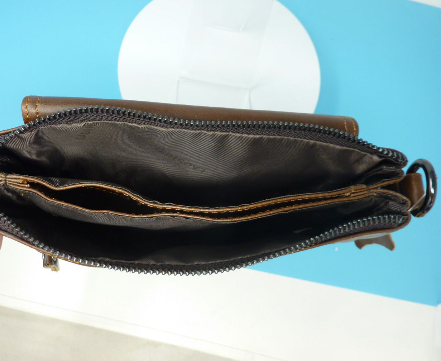 LAOSHIZI BROWN LEATHER BAG
