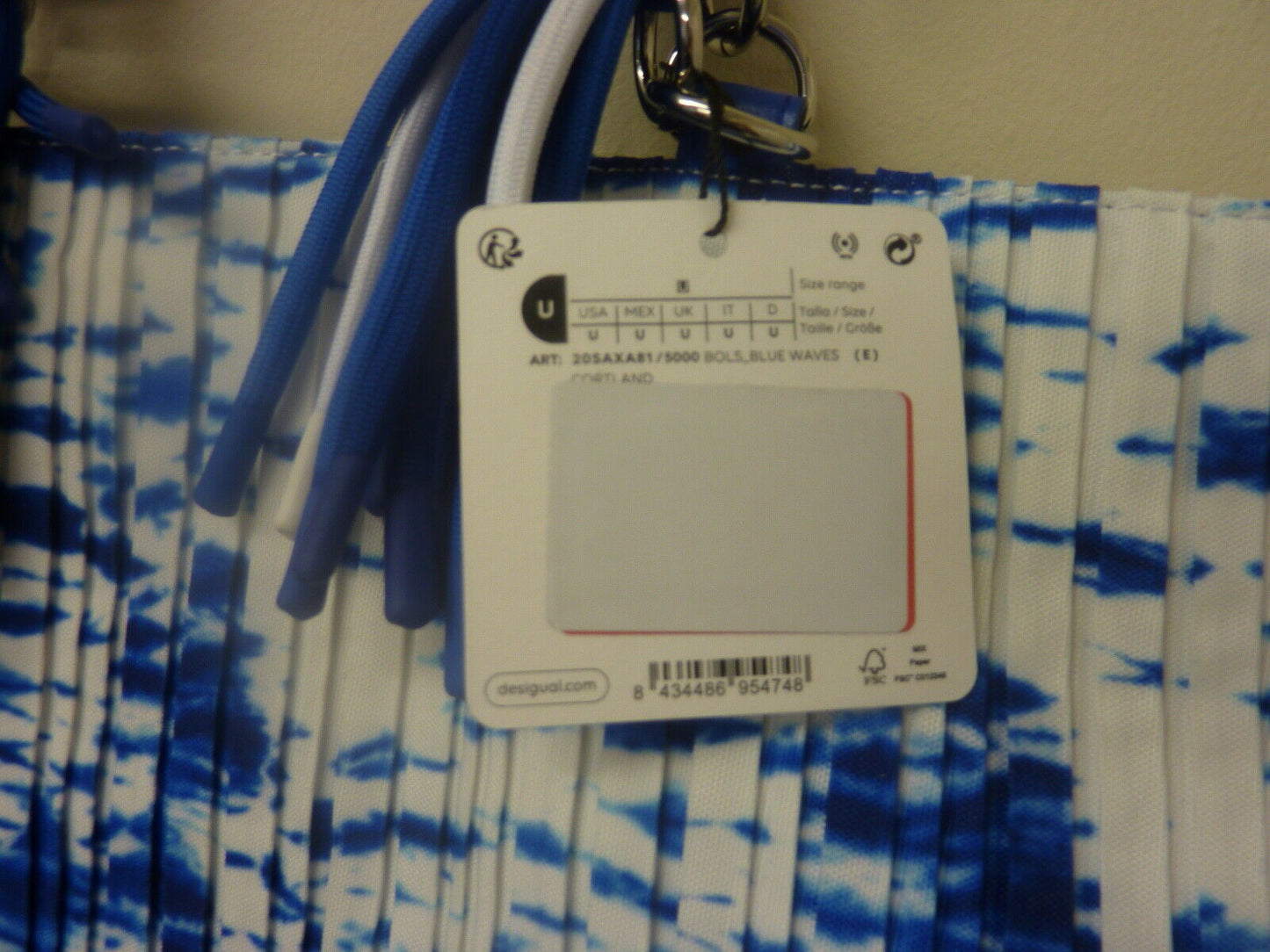 DESIGUAL BLUE WAVE PLEATED BAG