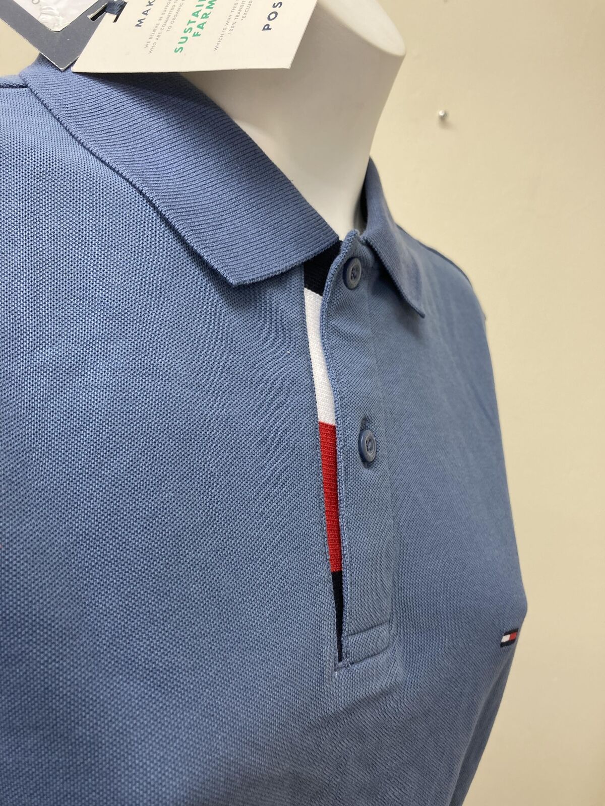 Tommy Hilfiger Logo Polo T Shirt Blue Medium
